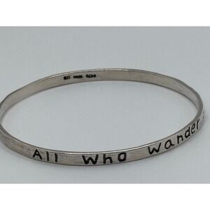 Didae Sterling Silver Bangle Bracelet All Who Wander Are Not Lost Israel READ